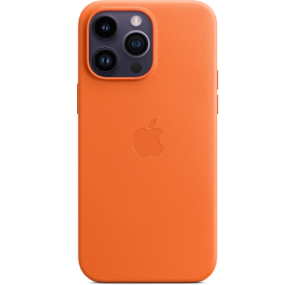 Чехол-крышка Apple MagSafe для iPhone 14 Pro Max, кожа, оранжевый (MPPR3)
