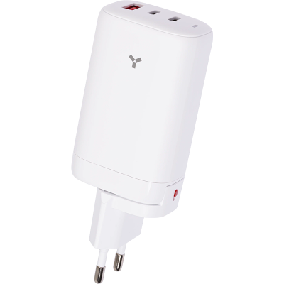Зарядное устройство сетевое Accesstyle Cosmic 2USB-C/A 65w, белое (65W2CA) (GaN)