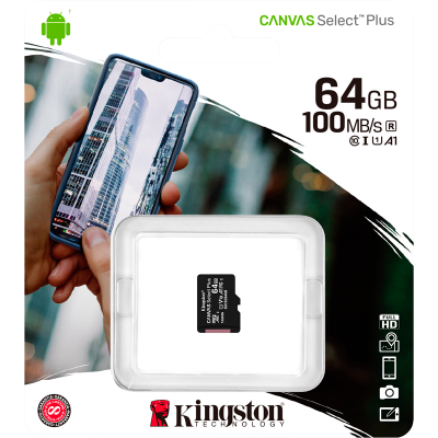 Карта памяти Kingston MicroSD 64 ГБ class 10 (SDCS2/64GBSP)