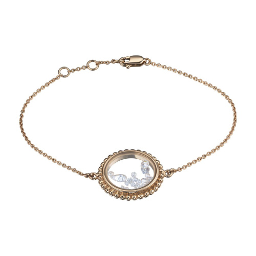 Браслет из красного золота с бриллиантами и сапфировым стеклом э0286бр12240365