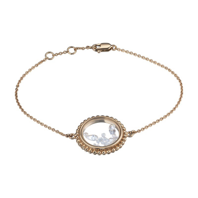 Браслет из красного золота с бриллиантами и сапфировым стеклом э0286бр12240365