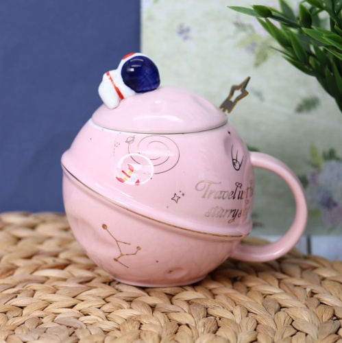 Кружка "Travel in the starry sky", pink 450 мл