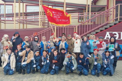 Эстафету «Знамя Победы» встретили в Жиганском районе / ЯСИА   