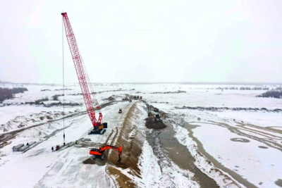 Работы на площадке строительства Ленского моста продолжатся в период ледохода / ЯСИА   