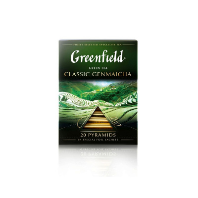 Чай Greenfield Classic Genmaicha зеленый в пирамидках, 20 шт.