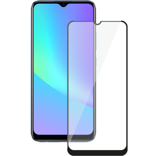 Защитное стекло Мультибренд для realme C25 2.5D Full Glue (черная рамка)