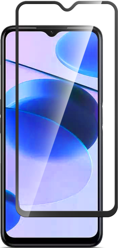 Стекло защитное Realme C30 Черная рамка