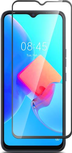 Стекло защитное Tecno Spark 8C Черная рамка