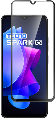 Стекло защитное для Tecno Spark Go 2023 Черная рамка