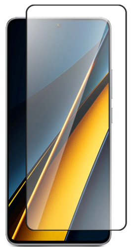 Стекло защитное для POCO X6 Pro 5G Черная рамка