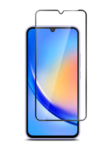 Стекло защитное для Samsung Galaxy A15|A25|A24 Черная рамка