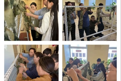 Юные зрители в Якутии приняли участие в плетении маскировочных сетей / ЯСИА   Республика Саха (Якутия)