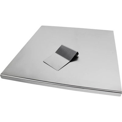 INOXLM lavorazioni inox Коробка из 2 предметов разделочная доска/столешница с Таро/шпателем из нержавеющей стали, разнх размеров для кухни, бара, ресторана (50 х 50 см, складная 2 см) 50x50 Piega 2 см