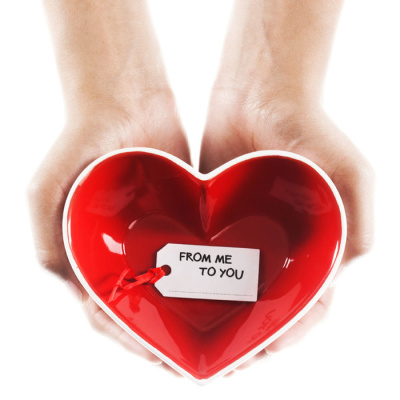 Sagaform Миска в виде сердца, белая/красная Sagaform