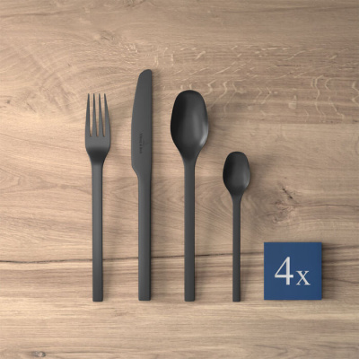 Villeroy & Boch Набор столовых приборов 16 предметов Black Manufacture Rock Villeroy & Boch