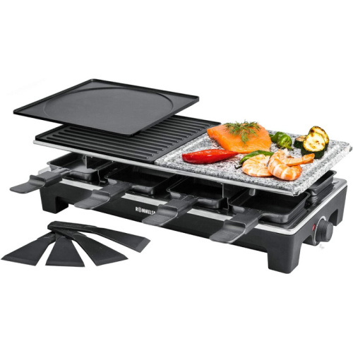 Rommelsbacher Гриль-раклетница Rommelsbacher RCS / 1350 Вт / на 8 человек / нержавеющая сталь / камень для гриля / антипригарное покрытие