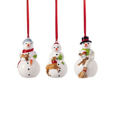 Villeroy & Boch Набор из 3 елочных украшений "Снеговики" 8 x 3,5 см Nostalgic Ornaments 2024 Villeroy & Boch