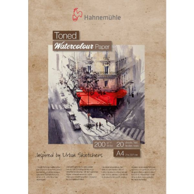 Альбом-склейка для акварели Hahnem?hle "Toned" А4 20 л 200 г, целлюлоза 100%, мел. зерно, бежевый