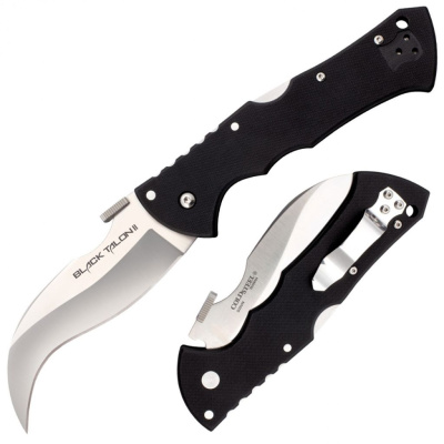 Нож складной Cold Steel Black Talon II Plain Edge, сталь CPM S35VN, рукоять G10, черный