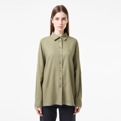 Женская хлопковая рубашка Lacoste Loose Fit
