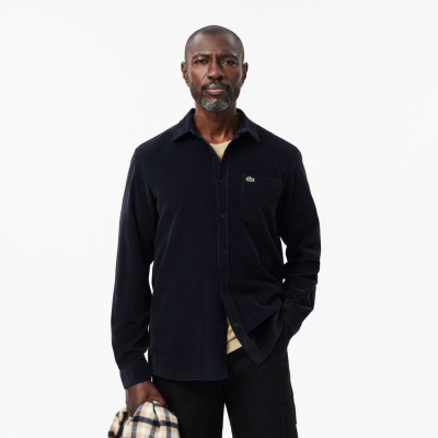 Мужская хлопковая велюровая рубашка Lacoste Regular Fit