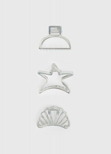 Набор заколок для волос для девочек, 3 шт., Серебряный