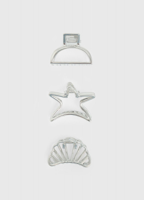 Набор заколок для волос для девочек, 3 шт., Серебряный