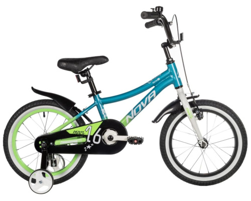 Детский велосипед Novatrack Katrina 16, год 2025, цвет Голубой-Зеленый