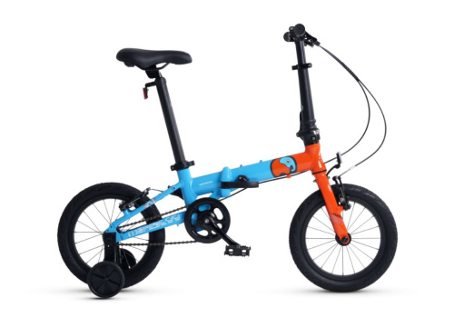 Детский велосипед Maxiscoo S007 Pro 14, год 2024, цвет Синий-Оранжевый