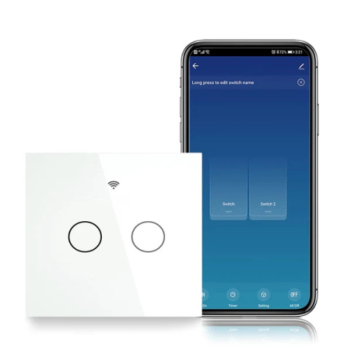 Умный выключатель Moes ZigBee Smart Switch Double ZTS-EU White