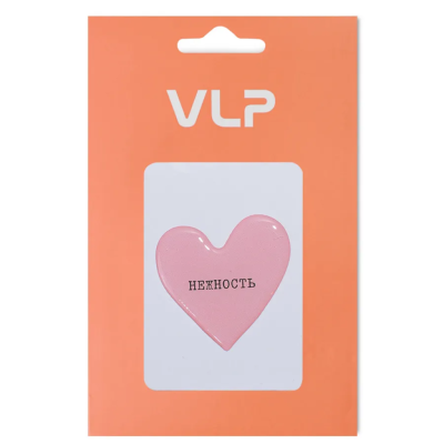 3D Стикер VLP Big Heart Pink Cream, силикон, бежево-розовый цвет