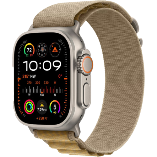 Умные часы  Apple Watch Ultra 2, 49mm, Natural Titanium Case with Tan Alpine Loop, M (MX4F3ZP/A)
