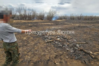 В Якутии жителя села Хаптагай отштрафовали за поджог острова из-за окурка / ЯСИА   