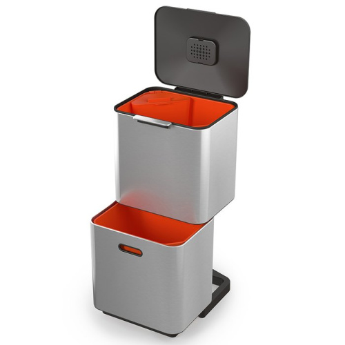Joseph Joseph Контейнер для мусора с двумя баками 60 л металлик Totem Max Joseph Joseph