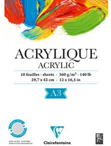 Альбом-склейка для акрила Clairefontaine "Acrylic" 29,7x42 см 10 л 360 г