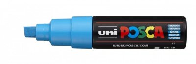 Маркер UNI "POSCA" PC-8K, до 8,0 мм, наконечник скошенный, цвет бирюзовый