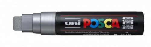 Маркер UNI "POSCA" PC-17K, 15,0 мм, наконечник скошенный, цвет серебряный