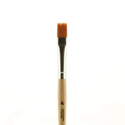 Кисть синтетика №10 плоская Альбатрос "Хобби" упругая, длинная ручка