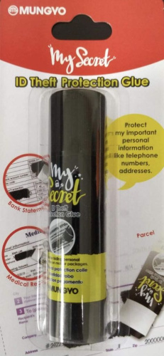 Клей-карандаш маскирующий Mungyo, для защиты информации, цвет - черный, в блистере