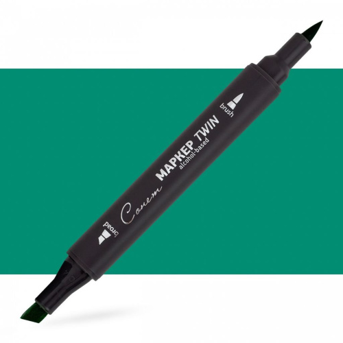 Маркер спиртовой Сонет "TWIN Brush" Изумрудно-зеленый