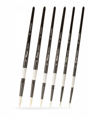 Набор кистей белая синтетика Pinax "CREATIVE White Taklon" круглые 6 шт