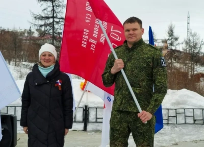 Участник спецоперации принял участие в эстафете «Алмазный путь памяти» / ЯСИА   