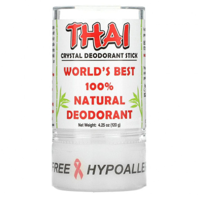 Thai Deodorant Stone, Дезодорант-стик Thai Crystal, 4,25 унции (120 г)