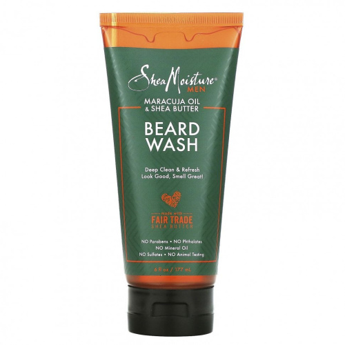 SheaMoisture, Men, Средство для мытья бороды, масло маракуйи и масло ши, 6 жидких унций (177 мл)