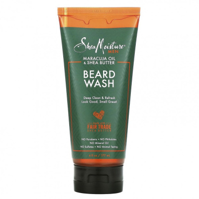 SheaMoisture, Men, Средство для мытья бороды, масло маракуйи и масло ши, 6 жидких унций (177 мл)