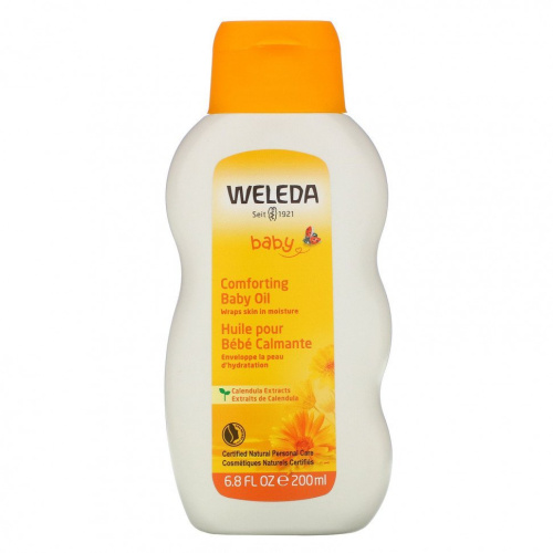 Weleda, Baby, успокаивающее масло для детей, с экстрактами календулы, 200 мл (6,8 жидк. унции)
