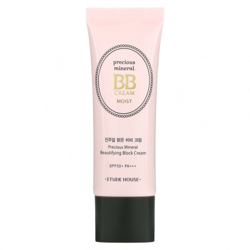 Etude, Precious Mineral BB Cream Moist, SPF50+/PA+++, Cream Vanilla, 1.58 oz (45 g)