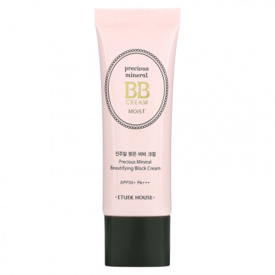 Etude, Precious Mineral BB Cream Moist, SPF50+/PA+++, Cream Vanilla, 1.58 oz (45 g)
