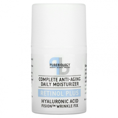 Pure Biology, Комплексное омолаживающее ежедневное увлажняющее средство, Retinol Plus, 1,7 жидк. Унции