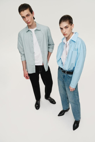 Рубашка прямого силуэта из хлопка